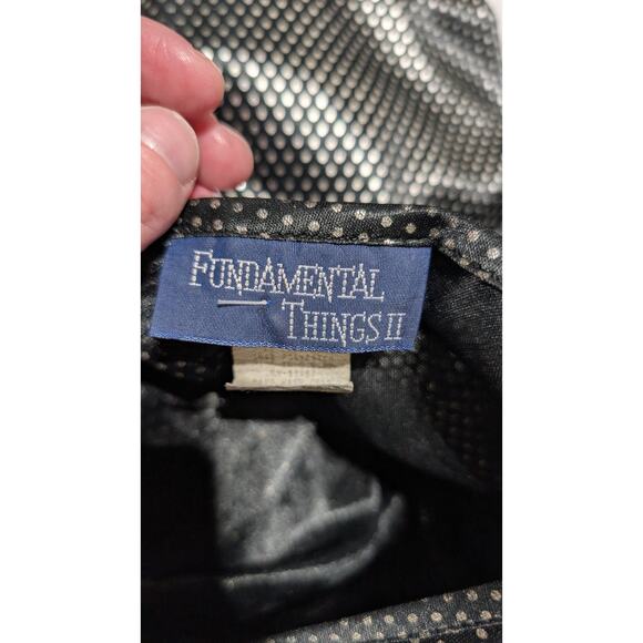 Vtg Fundamental Things Wmns Long Sleeve Polka Dot black Blouse Sz 40/20 Sheer - Picture 7 of 7